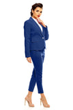Elegant One-Button Jacket with Decorative Patches