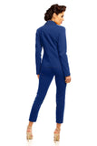 Elegant One-Button Jacket with Decorative Patches
