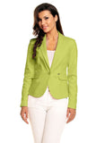 Elegant One-Button Jacket with Decorative Patches