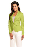Elegant One-Button Jacket with Decorative Patches