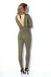 Elegant Knitwear Overalls with Funnel Neckline and Pockets