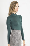 Elegant Turtleneck Blouse with Lace Sleeves