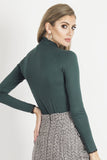 Elegant Turtleneck Blouse with Lace Sleeves