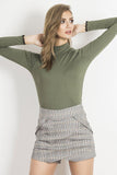 Elegant Turtleneck Blouse with Lace Sleeves