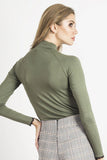 Elegant Turtleneck Blouse with Lace Sleeves