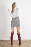 Elegant Turtleneck Blouse with Lace Sleeves