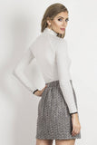 Elegant Turtleneck Blouse with Lace Sleeves