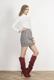 Elegant Turtleneck Blouse with Lace Sleeves