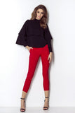 Elegant Ruffled Blouse with Silver Button Details