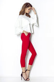 Elegant Ruffled Blouse with Silver Button Details