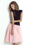 Elegant Lace-Trimmed Stand-Up Collar Blouse