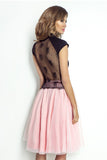 Elegant Lace-Trimmed Stand-Up Collar Blouse