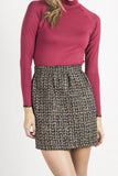 Elegant Mini Skirt with Decorative Back Zipper