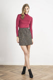 Elegant Mini Skirt with Decorative Back Zipper