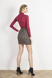 Elegant Mini Skirt with Decorative Back Zipper
