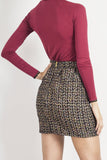 Elegant Mini Skirt with Decorative Back Zipper