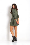 Sporty Mini Dress with Frill and Adjustable Belt