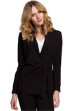 Elegant Pleated Jacket with Side Binding Details