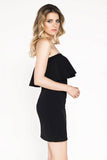 Elegant Knee Length Dress with Decorative Frill Detail