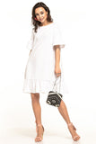Chic Summer Mini Dress with Bow and Frill Hem