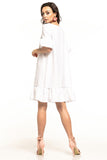 Chic Summer Mini Dress with Bow and Frill Hem