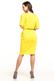Cozy Cotton Knit Midi Dress with Kimono Cut and Belt