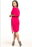 Cozy Cotton Knit Midi Dress with Decorative Belt
