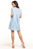Chic Mini Dress with Boat Neckline and Short Sleeves