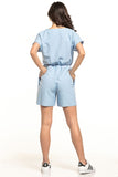 Chic Summer Jumpsuit with Short Sleeves and Pockets