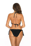 Eye-Catching Black Two-Piece Swimsuit with African Motifs