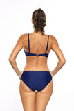 Stylish Gold-Trimmed Two-Piece Swimsuit Set