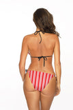 Seductive Patterned Two-Piece Bikini with Beaded Straps