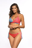 Feminine Dotted Swimsuit with Push-Up Bra and Tied Panties