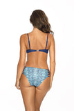 Elegant Push-Up Swimsuit with Floral Patterned Bottoms