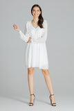 Flowy Chiffon Midi Dress with Ruffled Sleeves and Frills