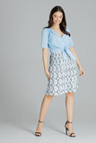 Pleated Midi Skirt with Rubber Waistband and Patterned Design
