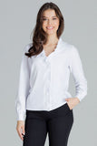Classic White Frill Hem Shirt with Pleated Cuffs