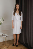 Light Airy Midi Dress with Kimono Sleeves and Pleated Bottom