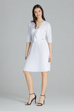Light Airy Midi Dress with Kimono Sleeves and Pleated Bottom
