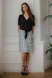 Black Heart Neckline Short Button-Up Shirt