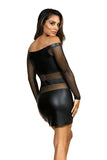 Sensual Tulle & Matte Latex Dress with Stunning Neckline