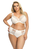 Elegant Cream Underwire Bra with Lace and Tulle Detail