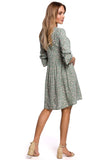 Classic Summer Dress with Frill Sleeves and Zipper