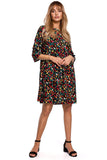 Classic Summer Dress with Frill Sleeves and Zipper Closure