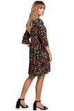 Classic Summer Dress with Frill Sleeves and Zipper Closure