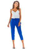 Elegant Tailored Cigarette Pants with Frill Waistband