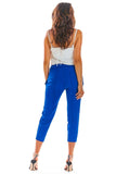 Elegant Tailored Cigarette Pants with Frill Waistband