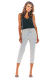 Elegant Tailored Cigarette Pants with Ruffle Detail