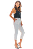 Elegant Tailored Cigarette Pants with Ruffle Detail