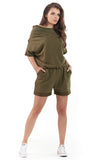 Short Sleeve Jumpsuit with Elastic Waistband